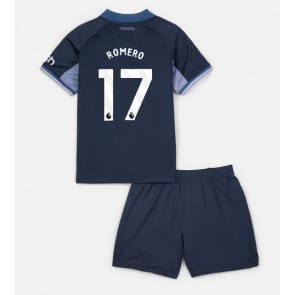 Tottenham Hotspur Cristian Romero #17 Gostujuci Dres za Dječji 2023-24 Kratak Rukavima (+ kratke hlače)